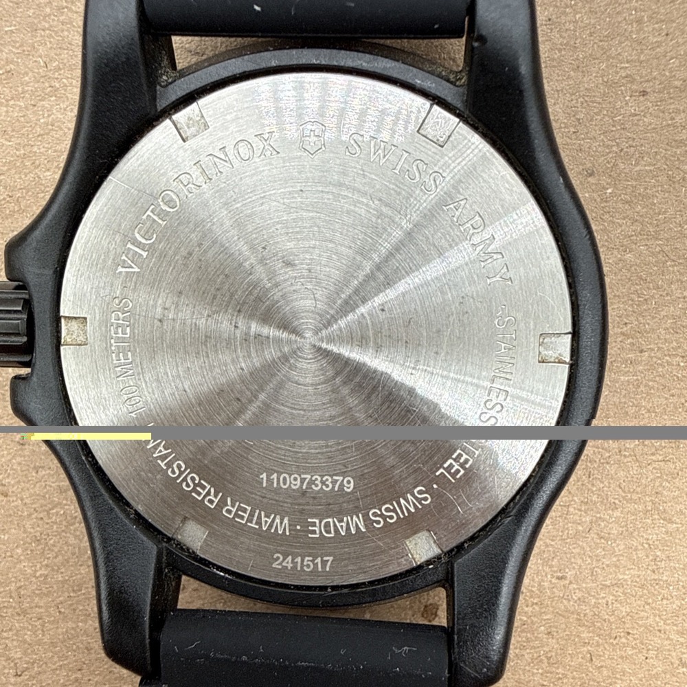 Original Victorinox Swiss Army Black Quartz Watch #241517 Rubber Strap - Picture 6 of 15